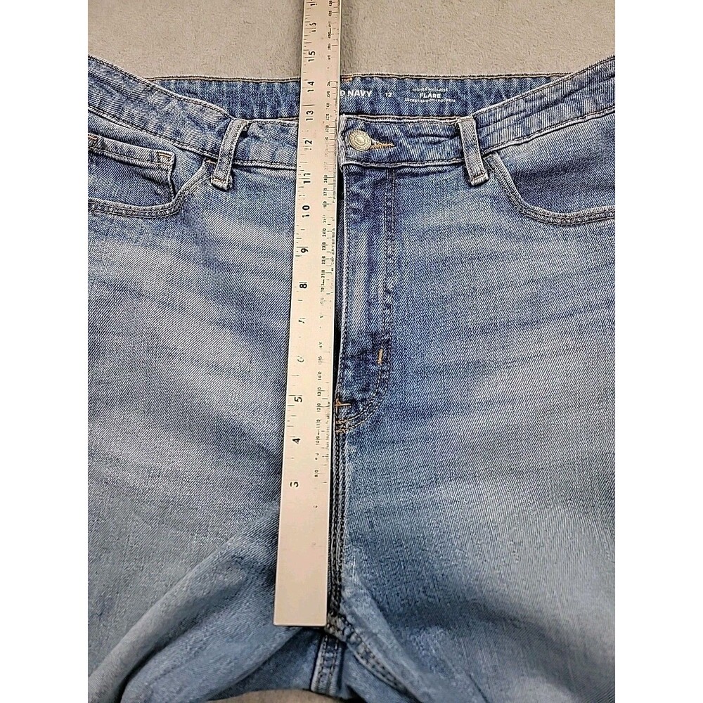 Old Navy Flare Jeans Womens‎ 12 33x31.5  Medium Blue Stretch High Rise Boho - Picture 7 of 13